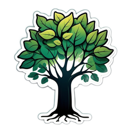 tree leaves SVG PNG design with clean design elements, green floral elements