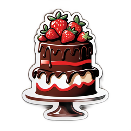 chocolate cake strawberries SVG PNG design