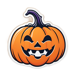pumpkin face sticker SVG PNG design with clean design elements