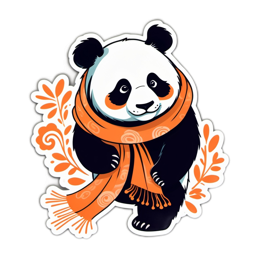 panda scarf SVG PNG design with clean design elements