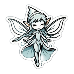 fairy sticker SVG PNG design with clean design elements