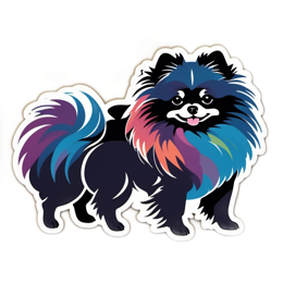 pomeranian colorful character SVG PNG design with clean design elements