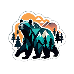 bear mountains SVG PNG design with clean design elements