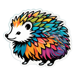 fantasy colorful hedgehog SVG PNG design with clean design elements