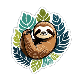 sloth nature SVG PNG design with clean design elements