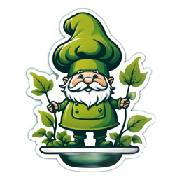 gnome planting SVG PNG design with clean design elements