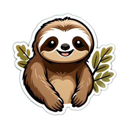 sloth sticker SVG PNG design with clean design elements
