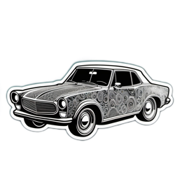 car floral SVG PNG design with clean design elements, black and white floral elements