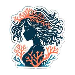 female illustration coral SVG PNG design