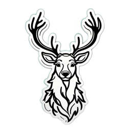 deer artistic sticker SVG PNG design with clean design elements