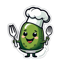 sticker character cooking SVG PNG design with clean design elements