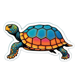 turtle colorful sticker SVG PNG design with clean design elements
