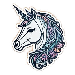 unicorn sticker floral SVG PNG design with floral elements