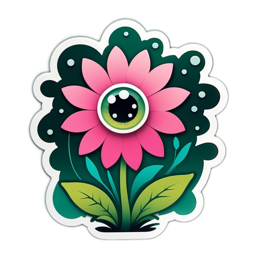 fantasy flower SVG PNG design with pink and green floral elements