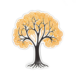 tree pattern orange SVG PNG design with clean design elements