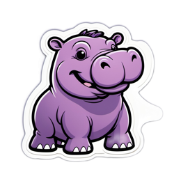 sticker hippopotamus SVG PNG design with clean design elements