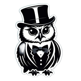 fashion tuxedo owl SVG PNG design with clean design elements