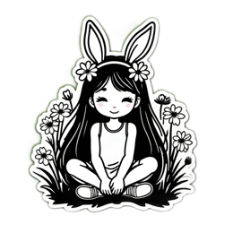 fantasy spring SVG PNG design with clean design elements, black and white floral elements