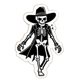 sticker skeleton SVG PNG design with clean design elements