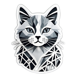 geometric cat SVG PNG design with clean design elements