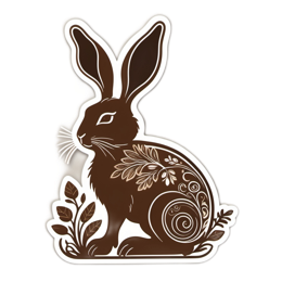 artistic bunny floral SVG PNG design with green floral elements