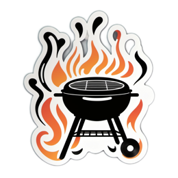 grill fire SVG PNG design with clean design elements