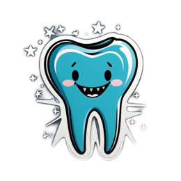 stickers fun tooth SVG PNG design with clean design elements