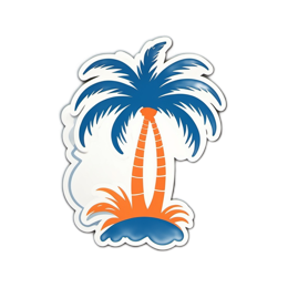 palm trees sticker SVG PNG design with clean design elements