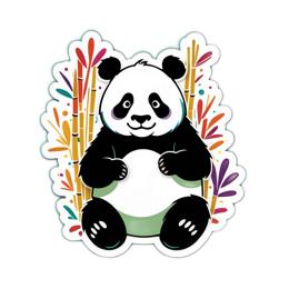 panda bamboo sticker SVG PNG design with clean design elements