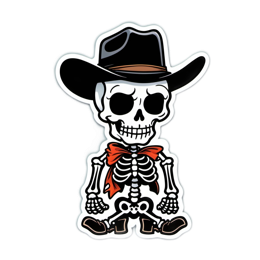 skeleton cowboy SVG PNG design with clean design elements
