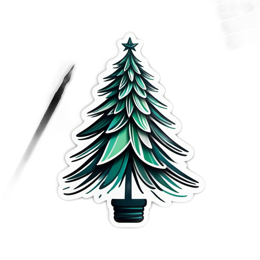 christmas sticker tree SVG PNG design with clean design elements
