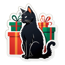 christmas cat gifts SVG PNG design with clean design elements