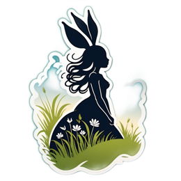 bunny silhouette nature SVG PNG design with clean design elements