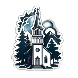 church mountains SVG PNG design