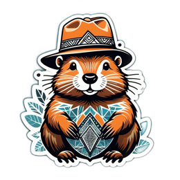 artistic beaver SVG PNG design with clean design elements