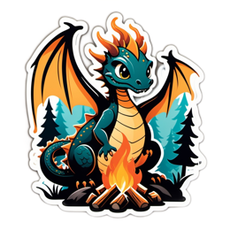 dragon fire nature SVG PNG design with clean design elements