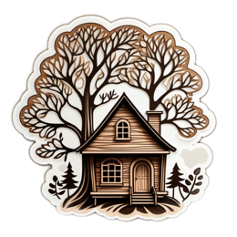 nature house tree SVG PNG design with clean design elements