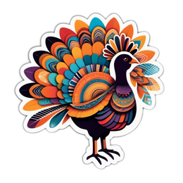 peacock colorful SVG PNG design with clean design elements