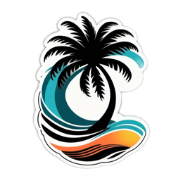 nature palm wave SVG PNG design with clean design elements