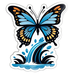 waterfall butterfly SVG PNG design with clean design elements