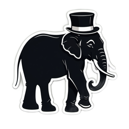 elephant sticker SVG PNG design with clean design elements