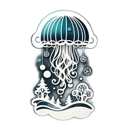 jellyfish nature SVG PNG design with clean design elements