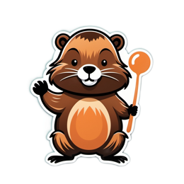 friendly marmot SVG PNG design with clean design elements