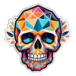 skull colorful geometric SVG PNG design with clean design elements