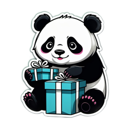 panda gifts SVG PNG design with clean design elements
