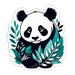 panda leafy SVG PNG design with clean design elements
