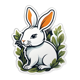 rabbit greenery SVG PNG design with clean design elements