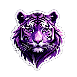 purple tiger sticker SVG PNG design with clean design elements