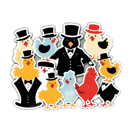 chicken artistic stickers SVG PNG design