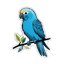 parakeet blue branch SVG PNG design with clean design elements